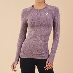 Gymshark Vital Seamless Long Sleeve Athletic Top Size Small Women Purple Heather